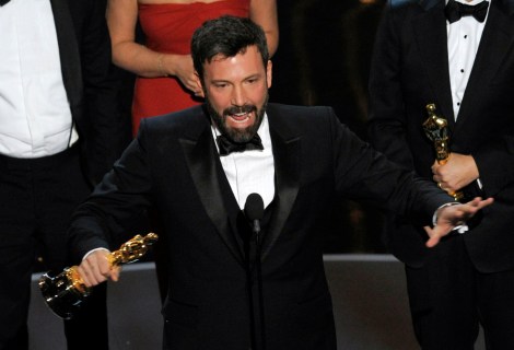 In this Sunday Feb. 24, 2013, photo, director and producer Ben Affleck accepts the award for best picture for "Argo" during the Oscars at the Dolby Theatre, in Los Angeles. (Photo credit: AP photo by Chris Pizzello/Invision)